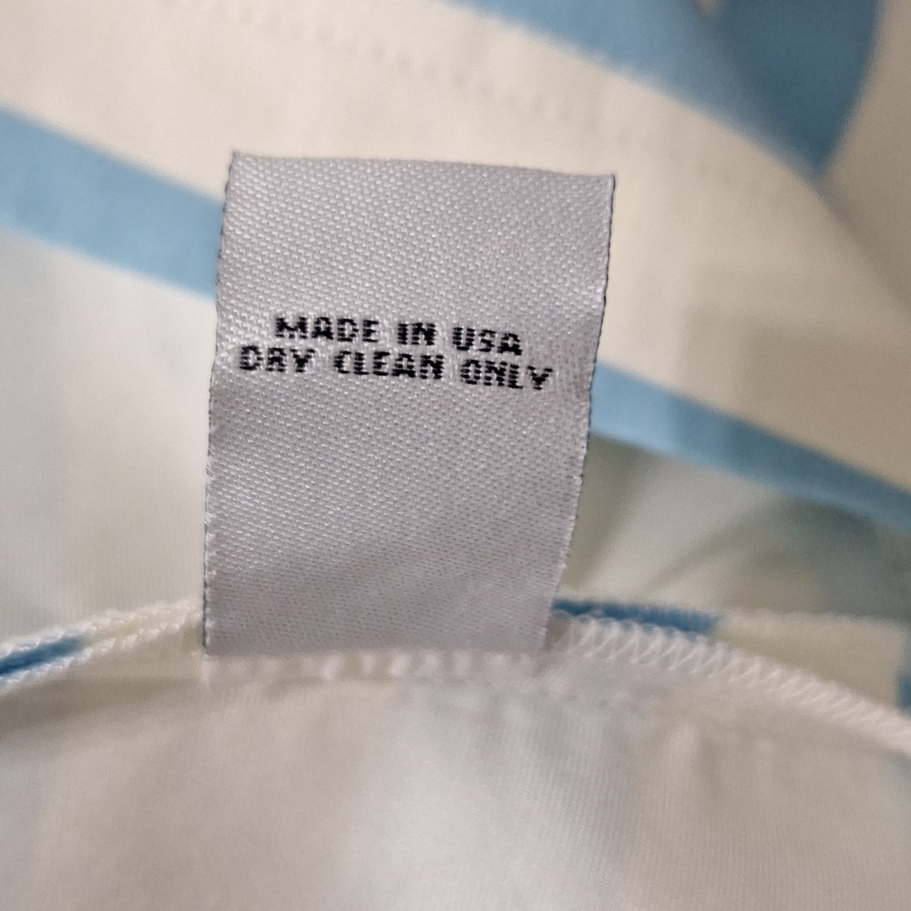 Tanya Taylor Preppy Blue & White Stripe Cold Shoulder Blouse Made in USA Size 6 - Picture 12 of 13